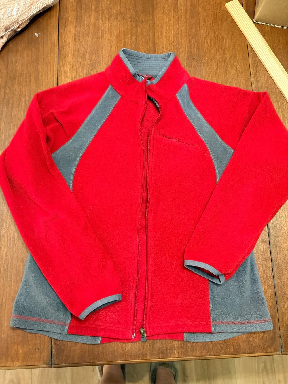 C9 by Champion Full Zip Fleece Jacket Women's Medium Red Gray Athletic Jacket